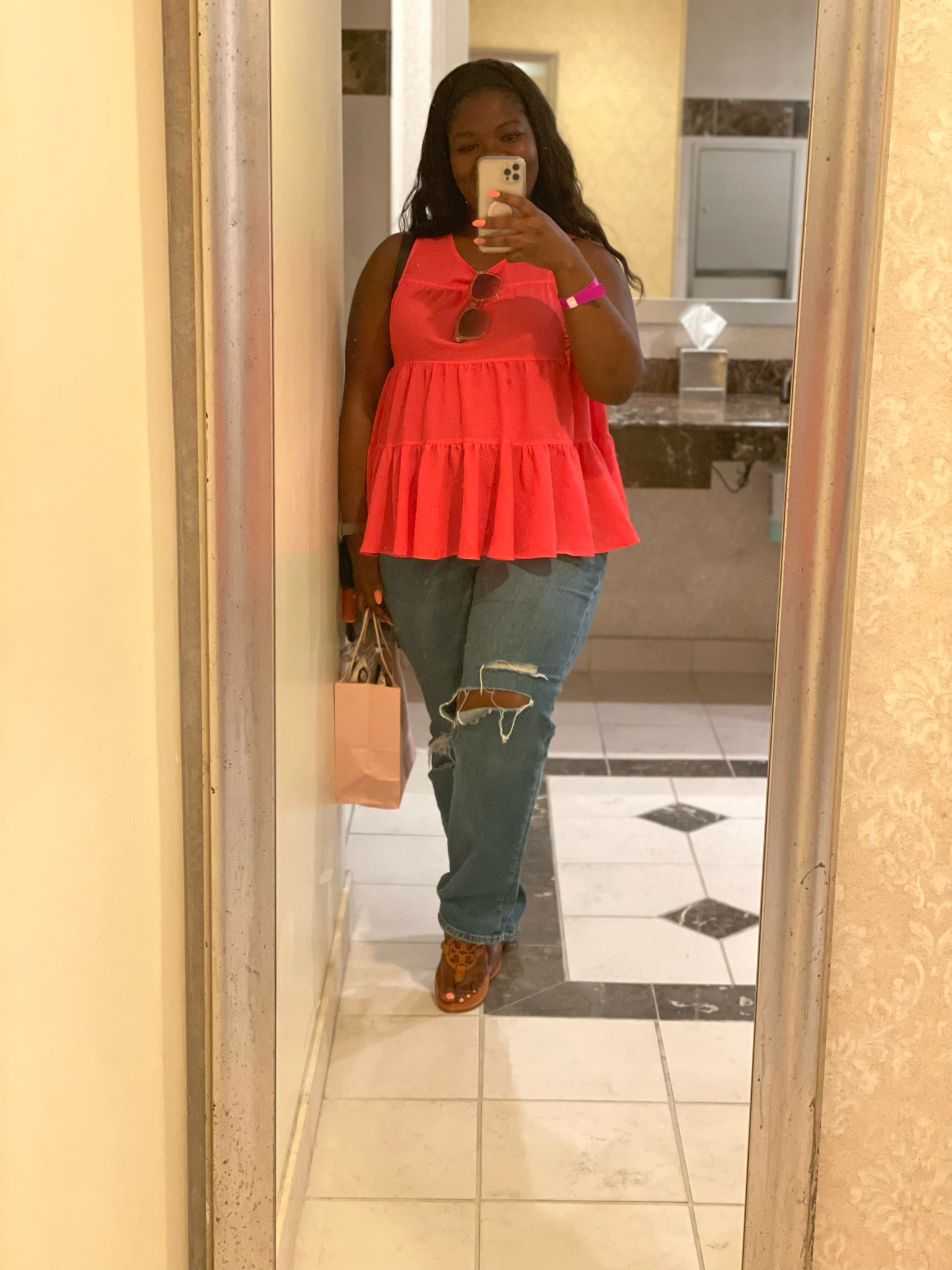 Check out this look! This hot pink tank top and ripped jeans is a great pop of color! This a great casual look for a day in the mall, a stroll in the park, or for a brunch date. 

summer outfit, summer style, summer fashion, summer look, summer faves, summer picks, steal the look, shop the look, brunch outfit ideas, brunch outfit inspo, women tank tops, denim jeans, sunglasses, black fashionista

#LTKSeasonal #LTKstyletip #LTKtravel