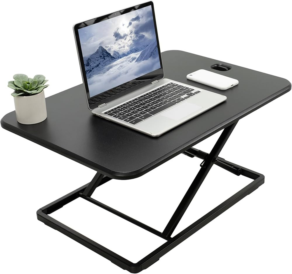 VIVO Ultra-Slim Single Top Height Adjustable Standing Desk Riser, Compact Sit Stand Desktop Conve... | Amazon (US)