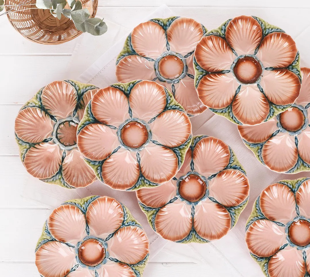 Rare Oyster Plate French Sarreguemines Majolica– Antique Shell Plate, Vintage Coastal Decor, Co... | Etsy (US)