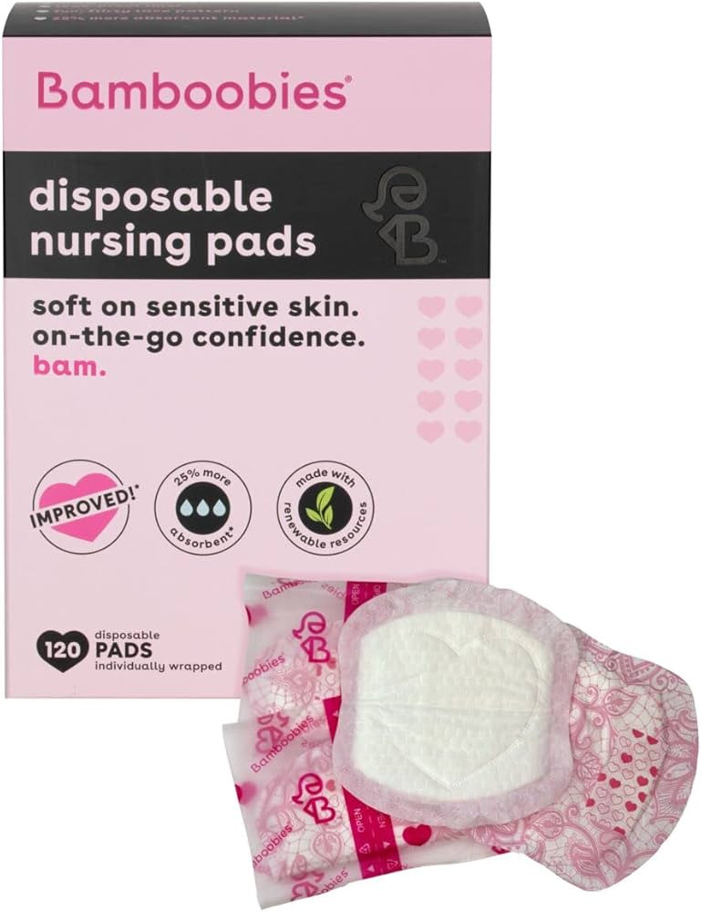 Bamboobies Nursing Pads Disposable Breast Pads for Breastfeeding & Sensitive Skin, Super-Absorben... | Amazon (US)