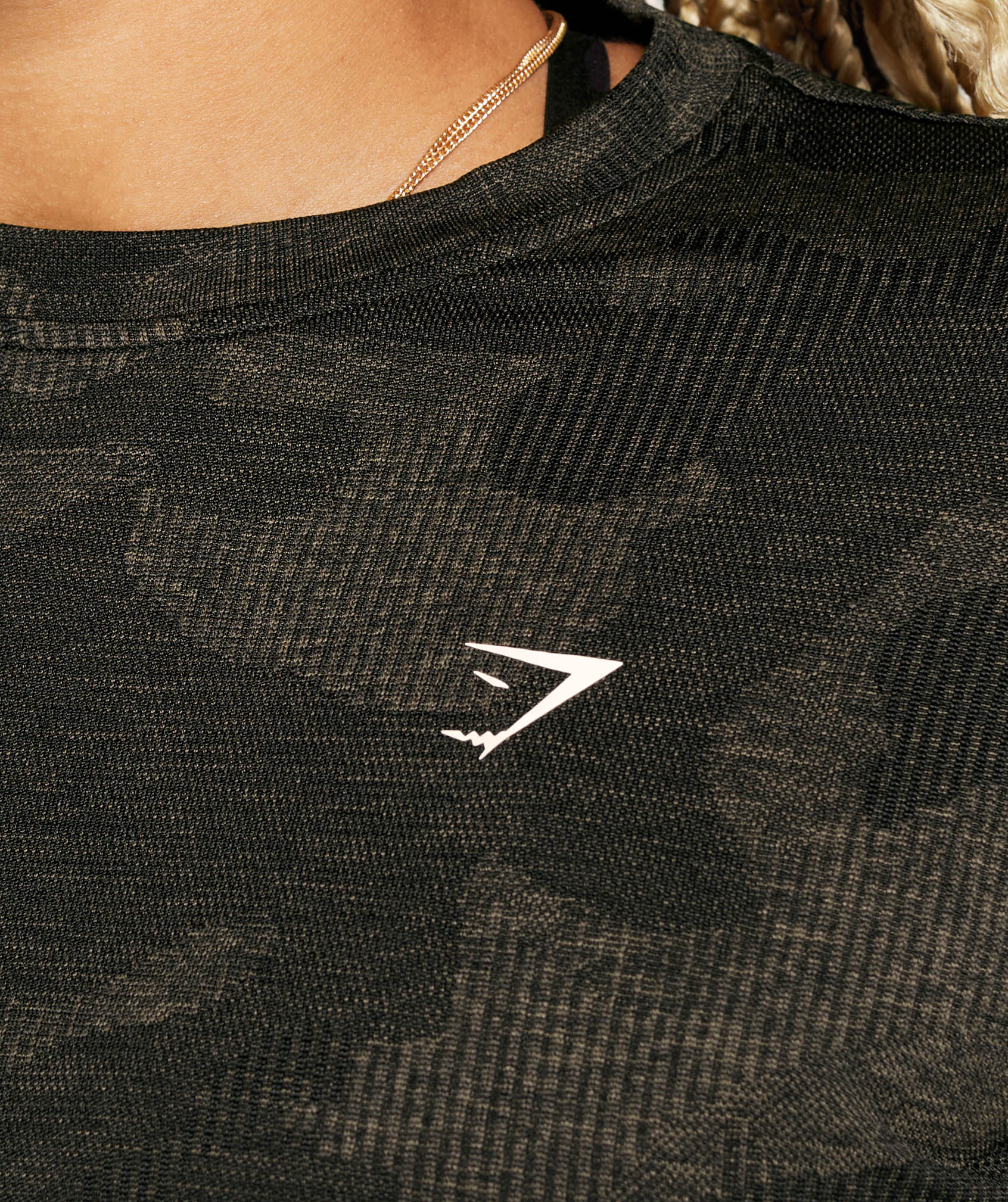 Gymshark Adapt Camo Seamless Ribbed Long Sleeve Top - Black/Camo Brown | Gymshark (Global)
