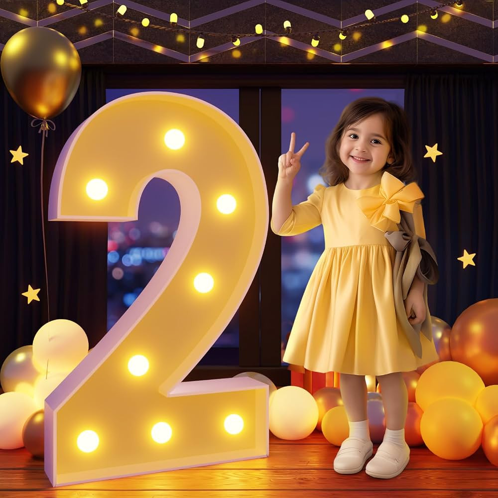 3FT Marquee Numbers, Light Up Numbers, Mosaic Numbers for Balloons, Number 2 Balloon Frame, Marqu... | Amazon (US)