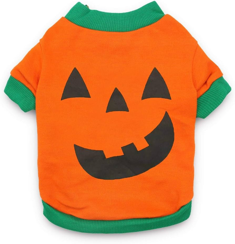 DroolingDog Pet Clothes Dog Halloween T-Shirt Pumpkin Head XS Dog Shirts Costume for Small Dogs, ... | Amazon (US)
