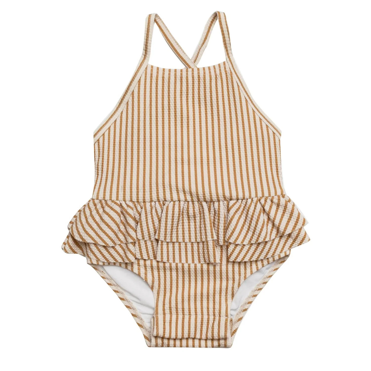One Piece Girls Swimsuit, Micro Stripe | SpearmintLOVE