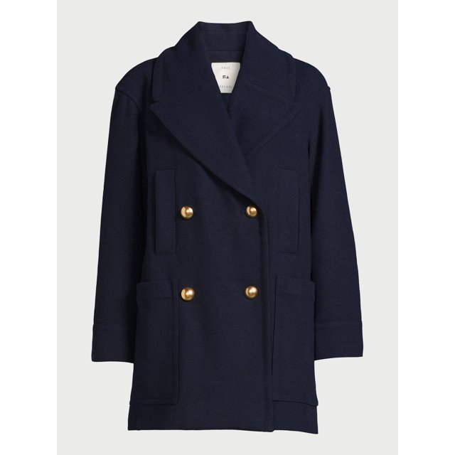 Free Assembly Women's Patch-Pocket Peacoat | Walmart (US)