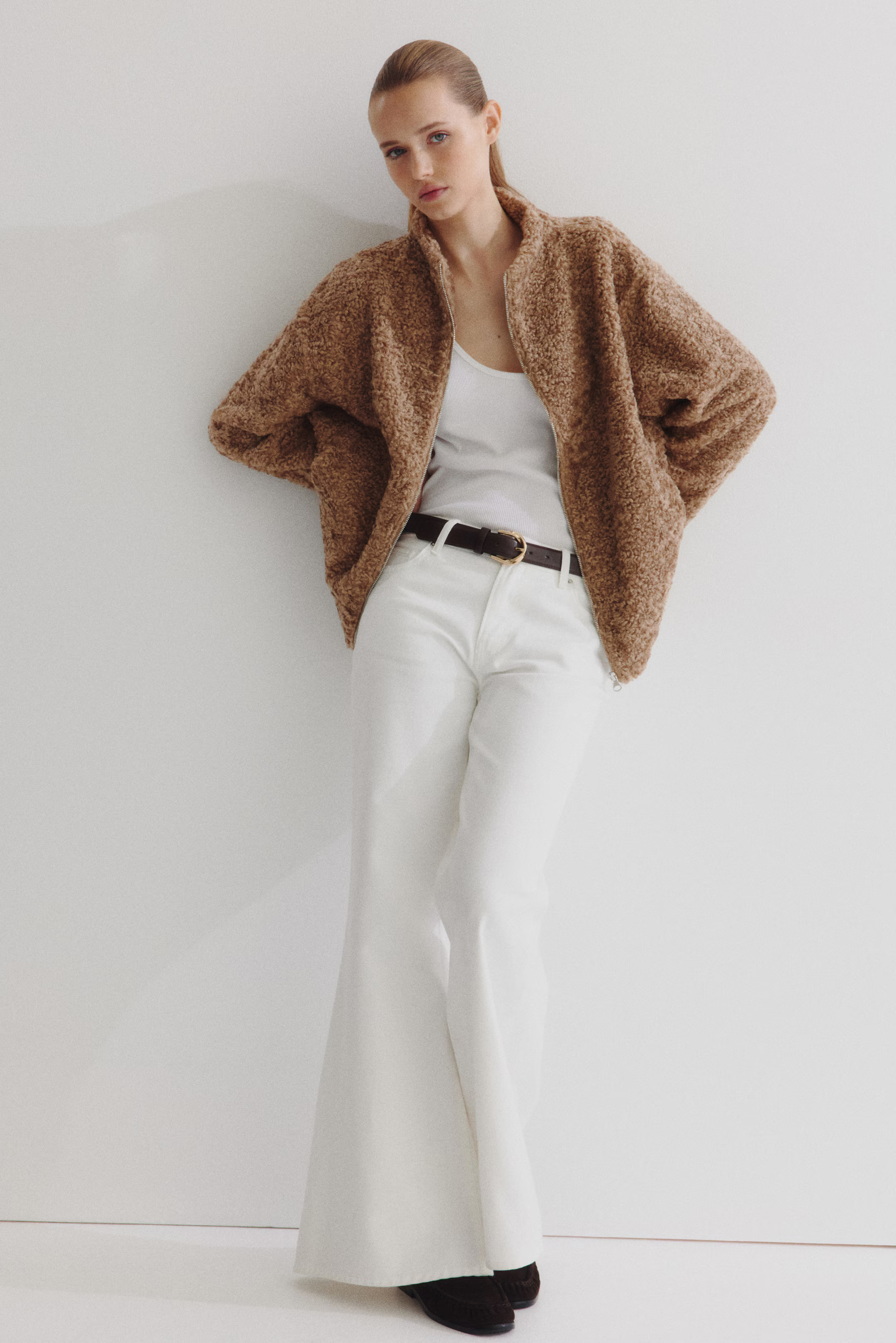 Oversized Teddy Fleece Jacket | H&M (US + CA)