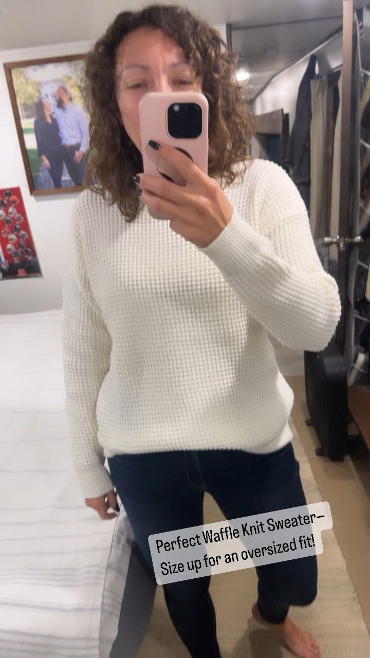 Waffle Knit Sweater for only $10!!! Perfect stretch. I’m normally a small but wearing a size large for an oversized look. Comes in 8 colors!

#LTKHoliday #LTKSeasonal #LTKsalealert