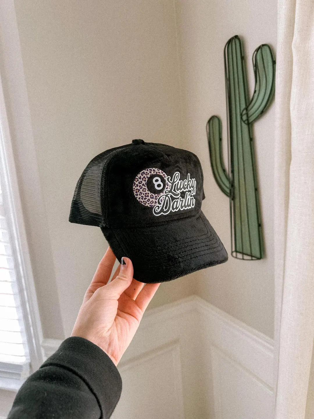 Lucky Darlin Trucker Hat Leopard 8 Ball Hat Western Custom Trucker Hat Lucky Eight Ball Trendy Wo... | Etsy (US)
