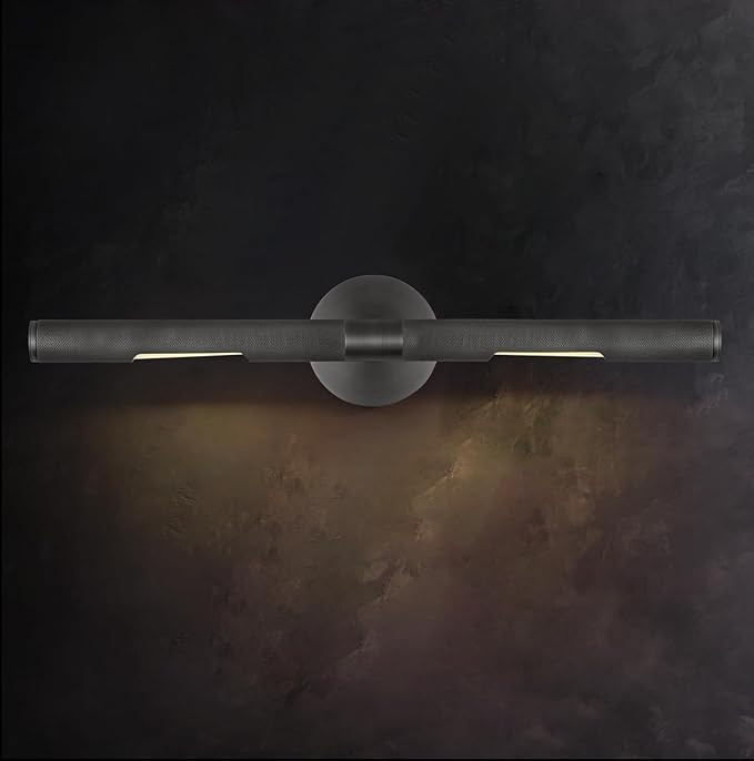 Hard-wired Knurled Picture Light, 24in Black Picture Light for Wall, Dimmable Black Art Lights, R... | Amazon (US)