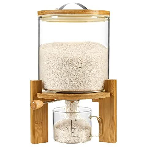 Flour and Cereal Container, Rice Dispenser 5L/8L, Creative Glass Food Storge Container for Kitche... | Amazon (US)