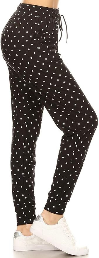 Leggings Depot Women's Printed Solid Activewear Jogger Track Cuff Sweatpants | Amazon (US)