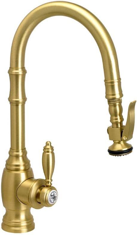Waterstone 5210-AB Traditional Prep Size PLP Pulldown Angled Spout Faucet w/Lever Sprayer Antique... | Amazon (US)
