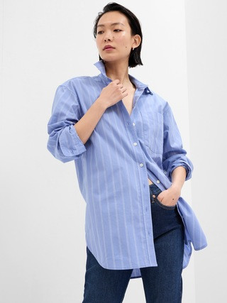 Oversized Poplin Tunic Shirt | Gap Factory