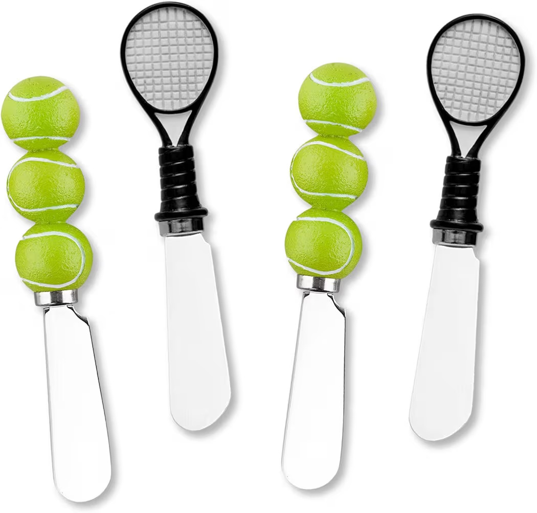 Wine Things Tennis Themed Cheese Spreaders, Hand-Painted Resin Handles with Stainless Steel Blade... | Amazon (US)