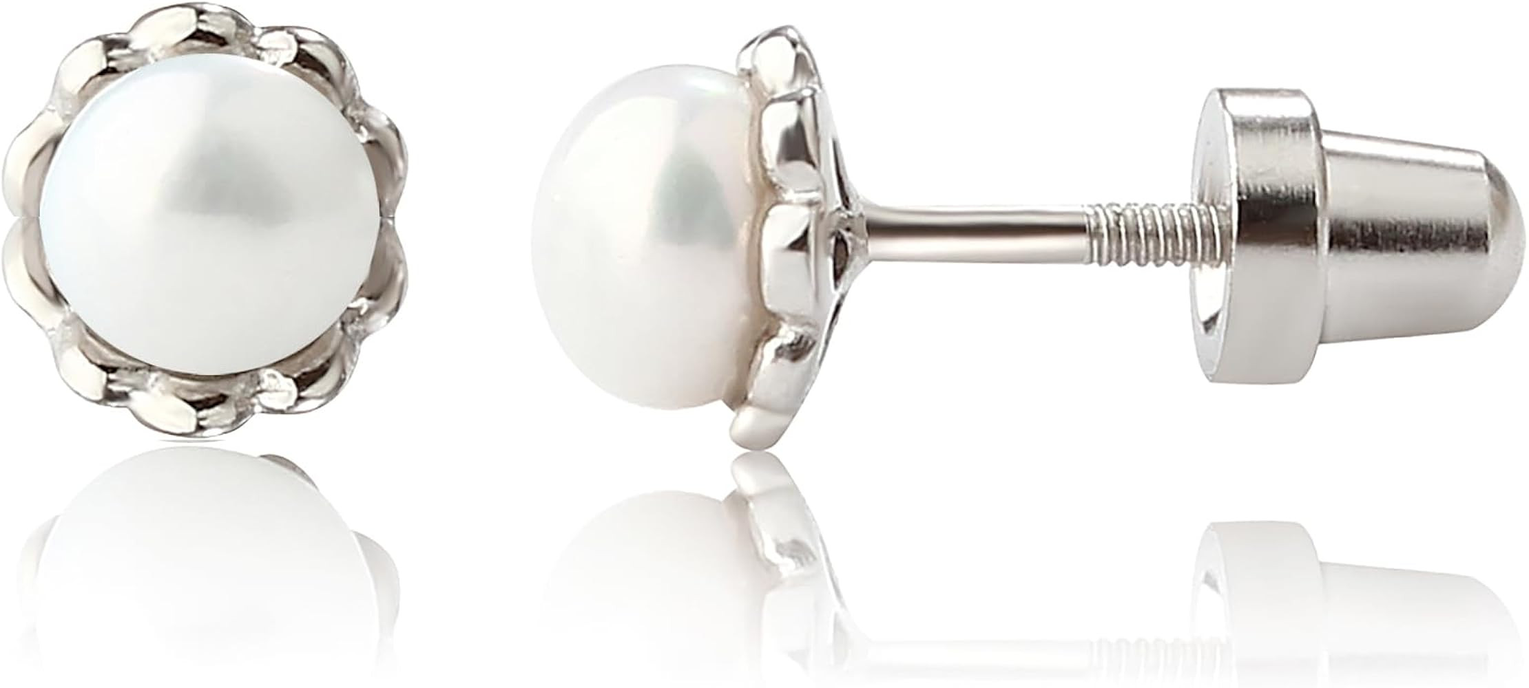 Cherished Moments Children's .925 Sterling Silver or 14k Gold Plated Cultured Pearl Screw Back Ea... | Amazon (US)