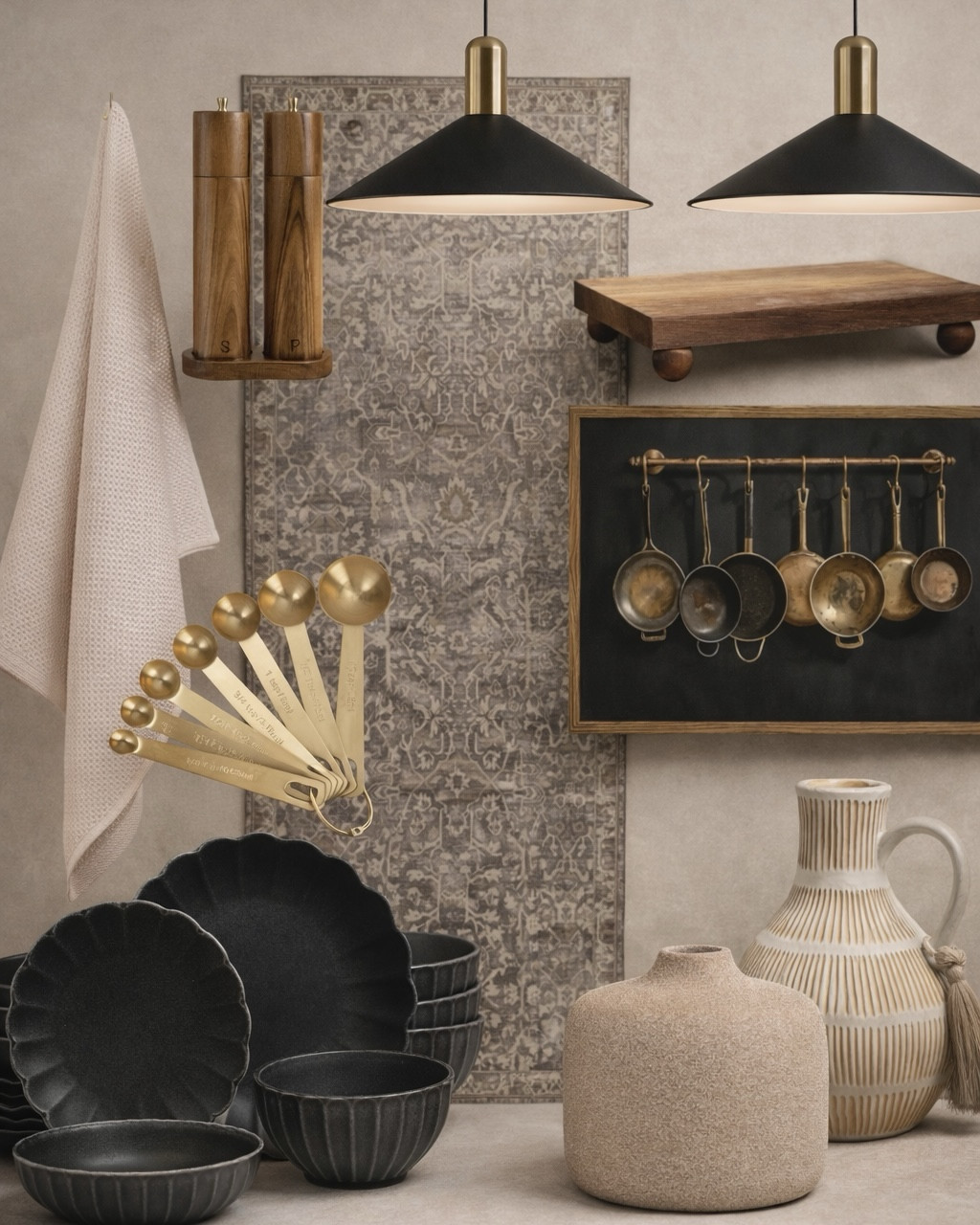Neutral Kitchen Finds You’ll Use Every Day

Follow @farmtotablecreations on Instagram for more home finds 🤍

These kitchen pieces are the perfect mix of functional and elevated. I love how the warm wood tones, matte black dishes, and brass accents all work together to create a clean, designer look without feeling overdone. The measuring spoons and salt + pepper set add just enough warmth, while the textured vases and rug bring in that cozy layered feel. These are the kind of everyday pieces that instantly make your kitchen feel styled and pulled together.

#kitchendecor #kitchenfinds #counterdecor #kitchenaccessories #amazonhome

#LTKSaleAlert #LTKHome
