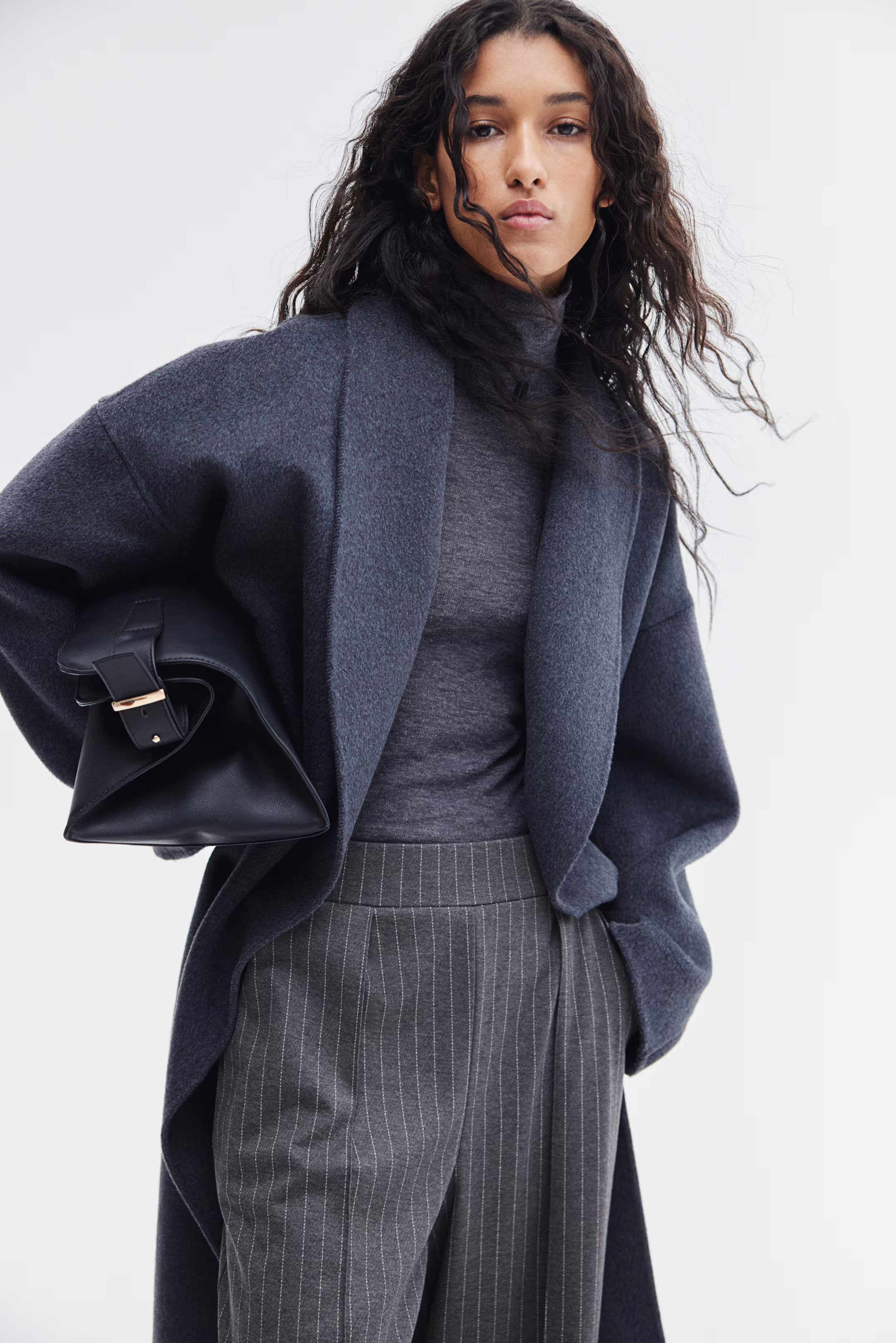 Pantaloni eleganti a vita alta - Grigio scuro/gessato - DONNA | H&M IT | H&M (FR, IT, ES, PT, BE)