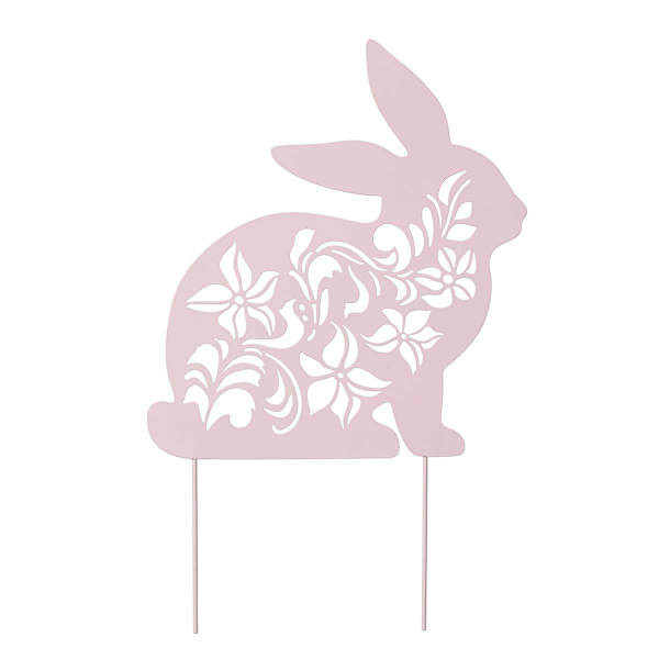 Pink Metal Bunny Cutout Yard Stake, 20" | At Home