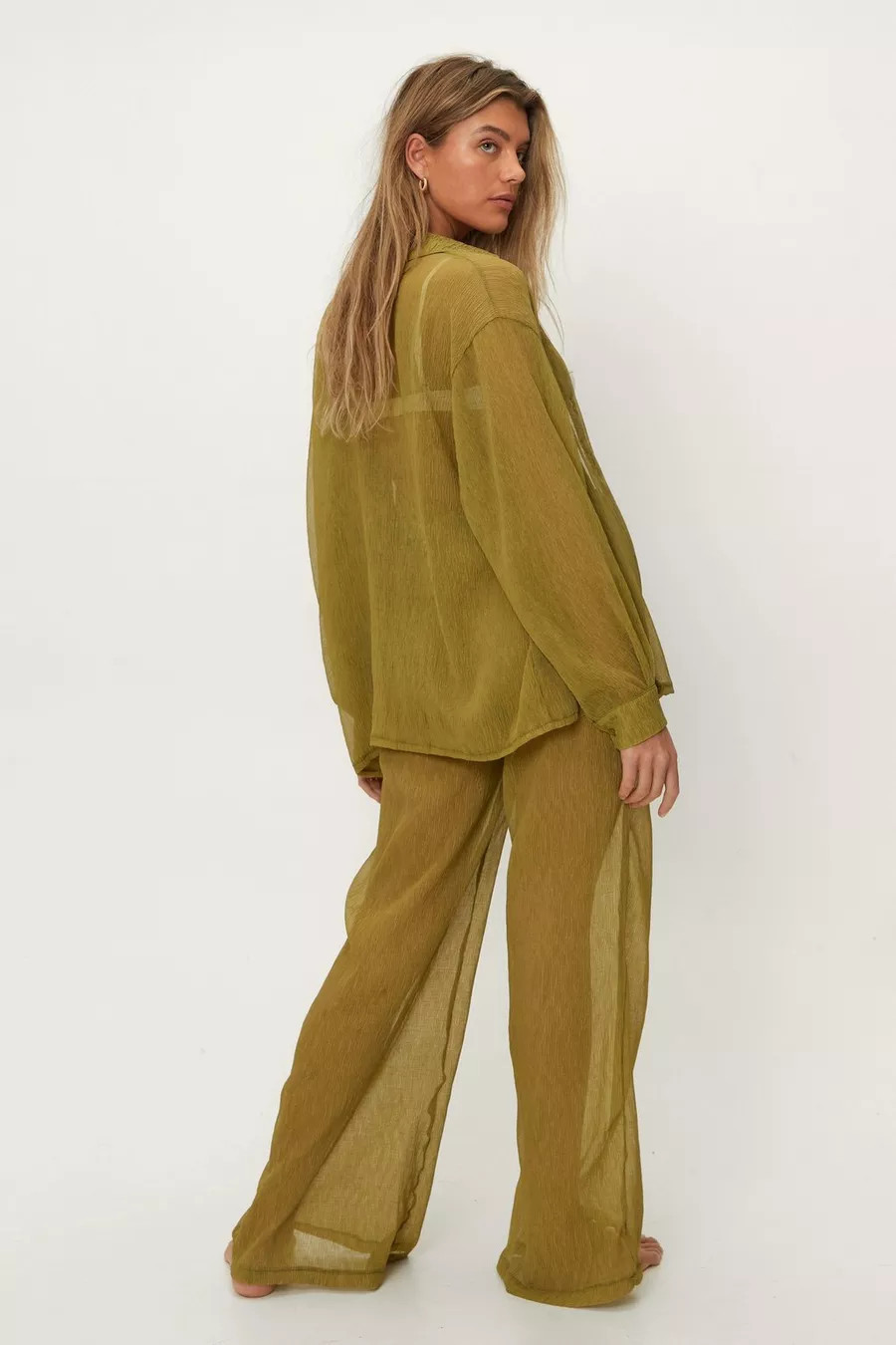 Plisse Wide Leg Beach Pants | Nasty Gal (US)