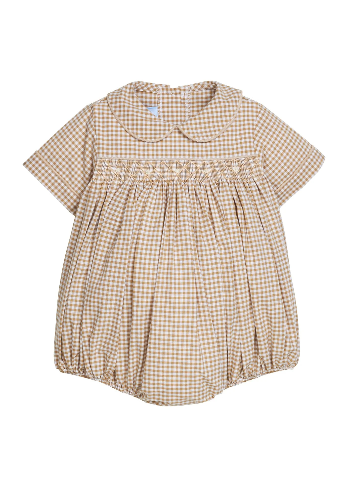 Khaki Gingham Barrington Bubble - Boys Dressy One-Piece | Little English