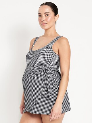Maternity Classic Wrap Pique Swim Dress | Old Navy (US)