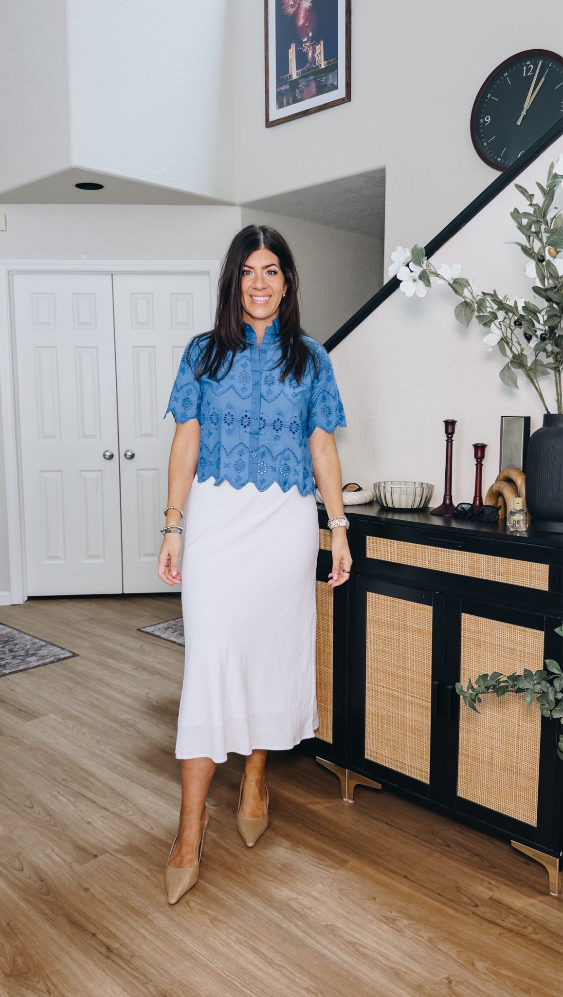Work outfits under $50
In a medium eyelet blouse and large linen skirt

#LTKTall #LTKMidsize #LTKWorkwear