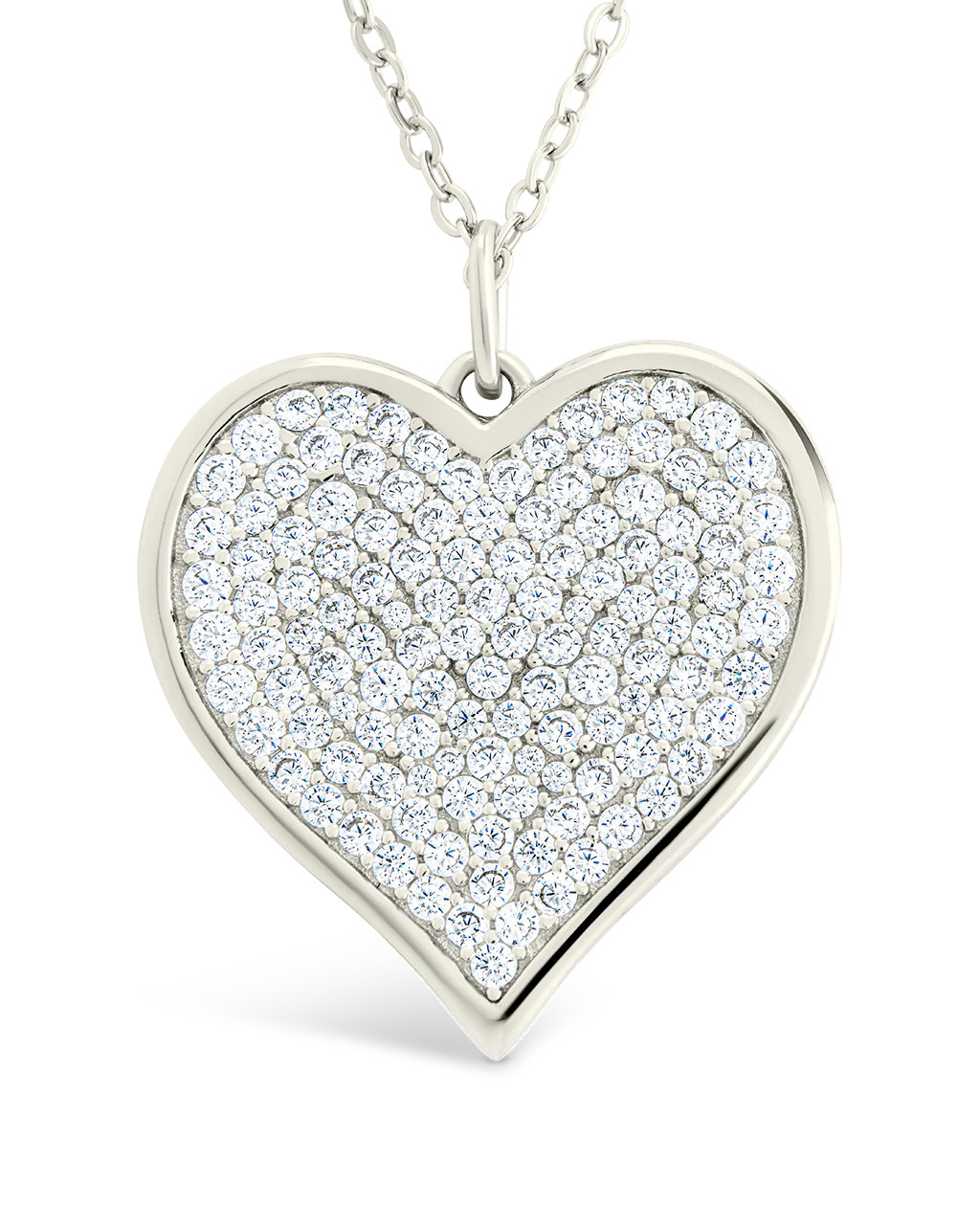 Sterling Silver CZ Statement Heart Pendant | Sterling Forever