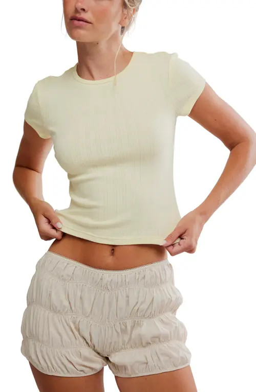 Free People Intimately FP Wait a Minute Rib Baby T-Shirt in Banana Cream at Nordstrom, Size X-Small | Nordstrom