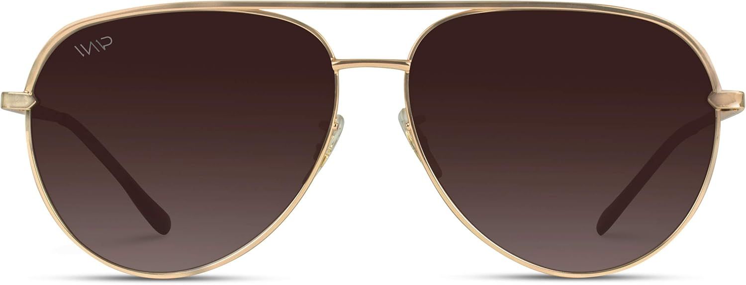 WearMe Pro - Oversized Flat Lens Fashion Designer Inspired Aviator Sunglasses | Amazon (US)