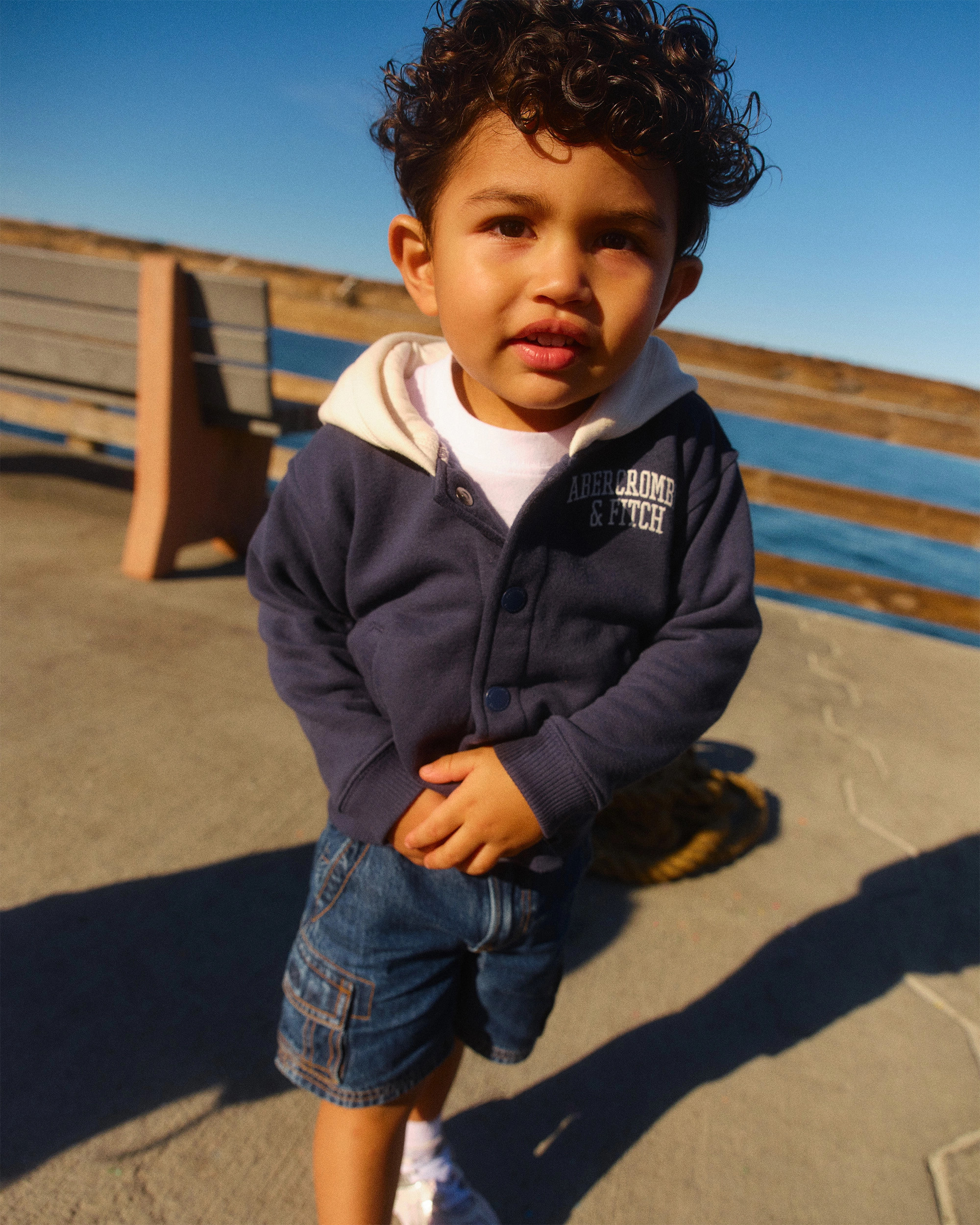 toddler baggy denim cargo shorts | Abercrombie & Fitch (US)