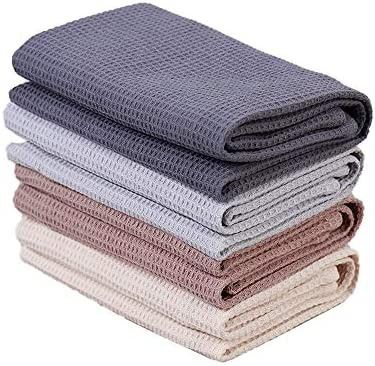PY HOME & SPORTS Dish Towels Set, 100% Cotton Waffle Weave Kitchen Towels 4 Pieces, Super Absorbe... | Amazon (US)