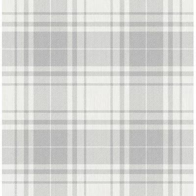 allen + roth  30.75-sq ft Grey Vinyl Textured Plaid 3D Self-adhesive Peel and Stick Wallpaper | Lowe's