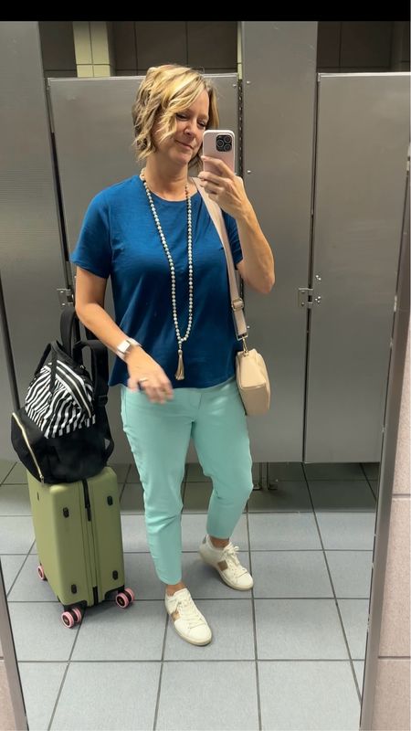 Favorite travel outfit, airport style, stretchy jeans, Talbots, arch support shoes, shoes for travel, travel, vacation outfits #traveloutfit

#LTKshoecrush #LTKover40 #LTKtravel