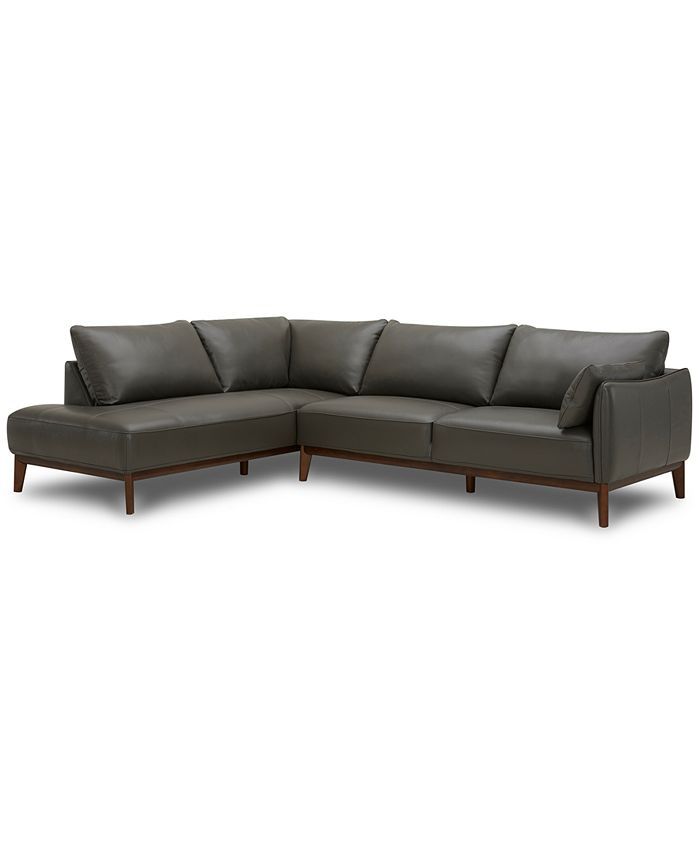 Furniture Jollene Leather 2-Pc. Sectional with Chaise, Created for Macy's & Reviews - Furniture -... | Macys (US)
