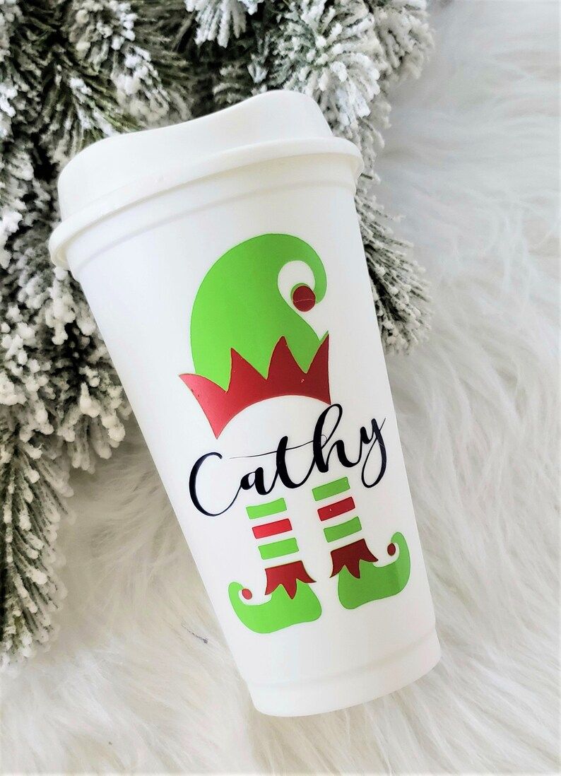 Personalized Travel Coffee Cup, Christmas Gift, 16oz Reusable Plastic Coffee Cup with Lid Holiday... | Etsy (US)