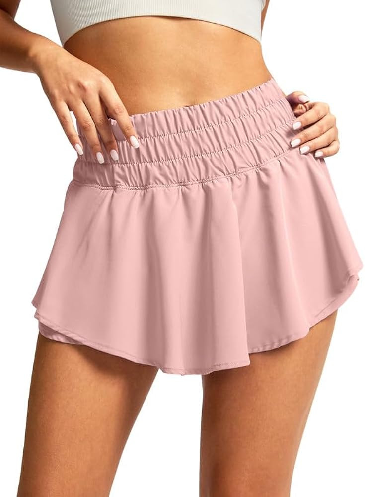 SANTINY Flowy Athletic Shorts for Women High Waisted Running Workout Shorts Ruffle Tennis Skirt S... | Amazon (US)