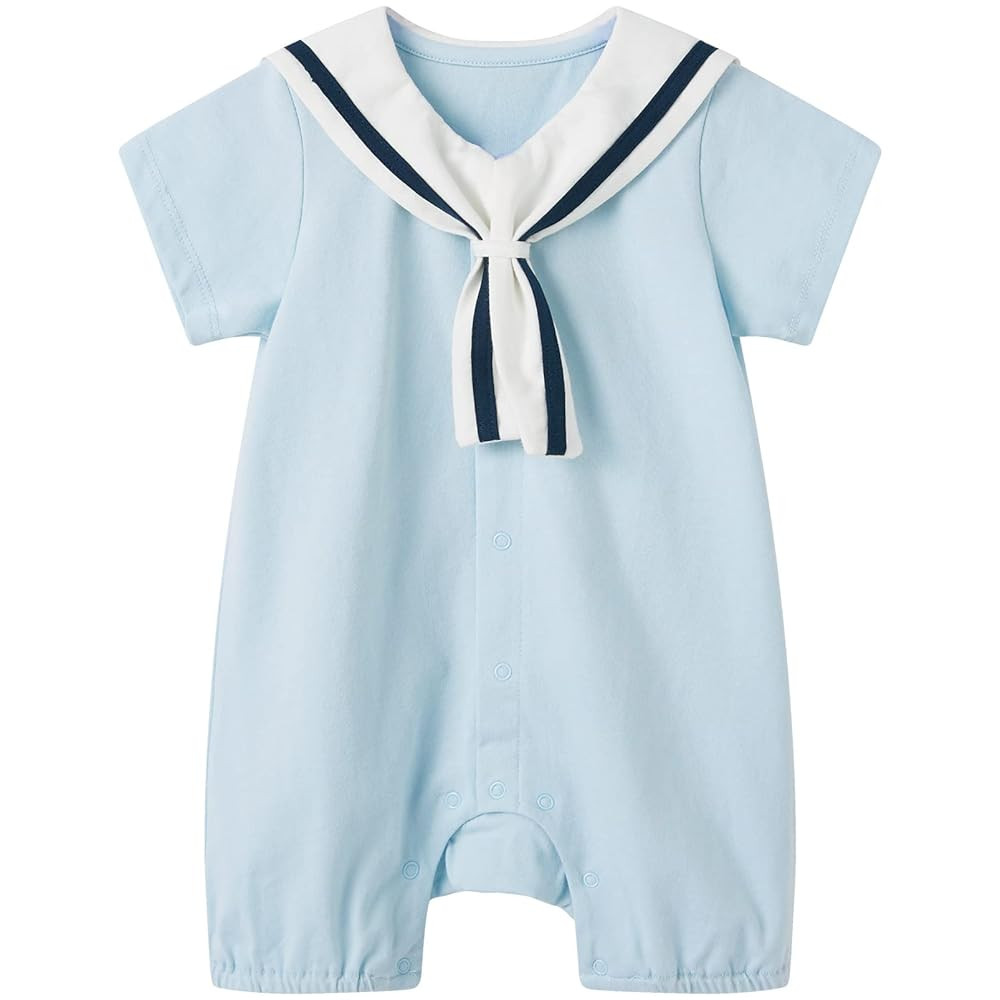 pureborn Baby Boys Girls Nautical Romper One-Piece Beach Outfit Summer Clothes 0-24 Months | Amazon (US)