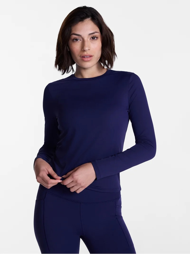 Avia Women\u2019s and Women's Plus SoftSculpt Top with Long Sleeves, Sizes XS-4X | Walmart (US)