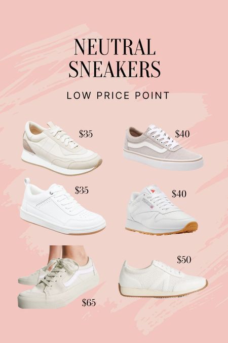 White neutral sneakers - low price point 

#LTKshoecrush #LTKsalealert #LTKunder50