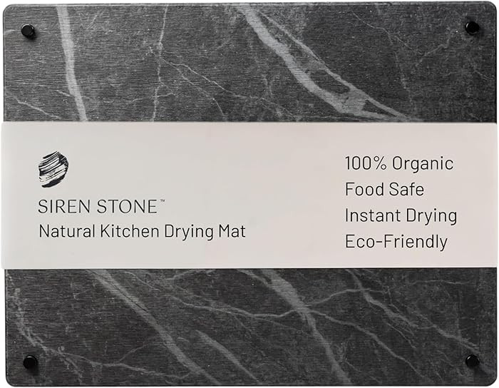 LARGE Siren Stone Natural Dish Drying Mat for Kitchen Counter - Premium Diatomaceous Earth Mat | ... | Amazon (US)