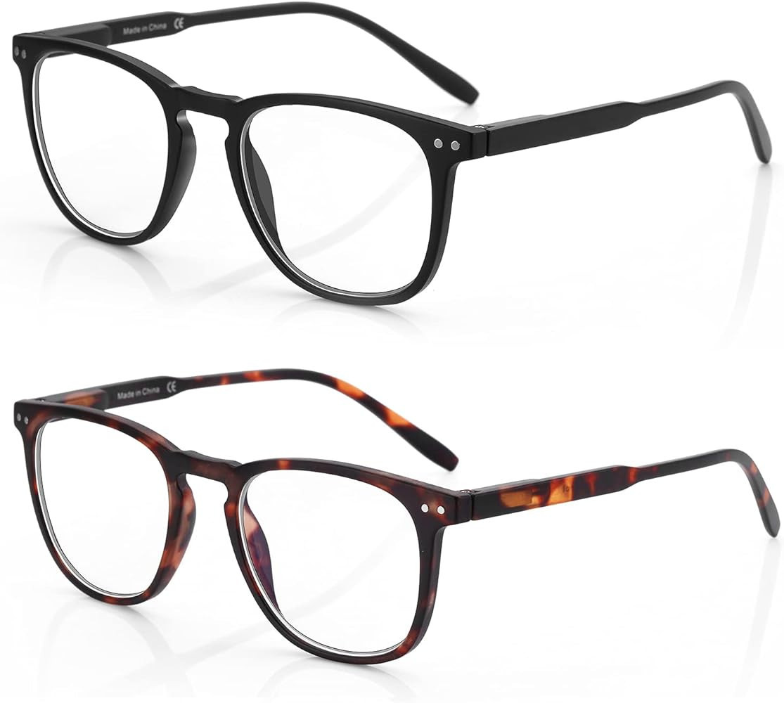 BLUEMOKY Blue Light Blocking Glasses,2 Pack Anti Eye Eyestrain Glasses for Women | Amazon (US)