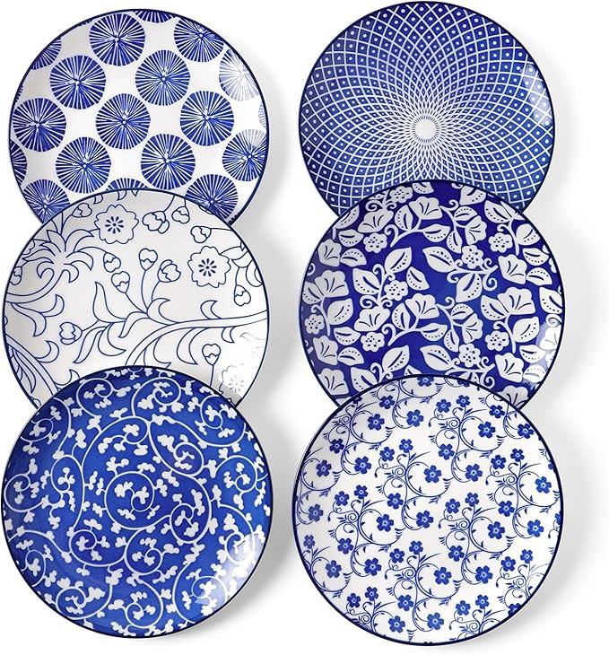 Selamica Ceramic Dessert Plates Set of 6, 6 Inch Appetizer Plates for Kitchen, Microwave & Dishwa... | Amazon (US)