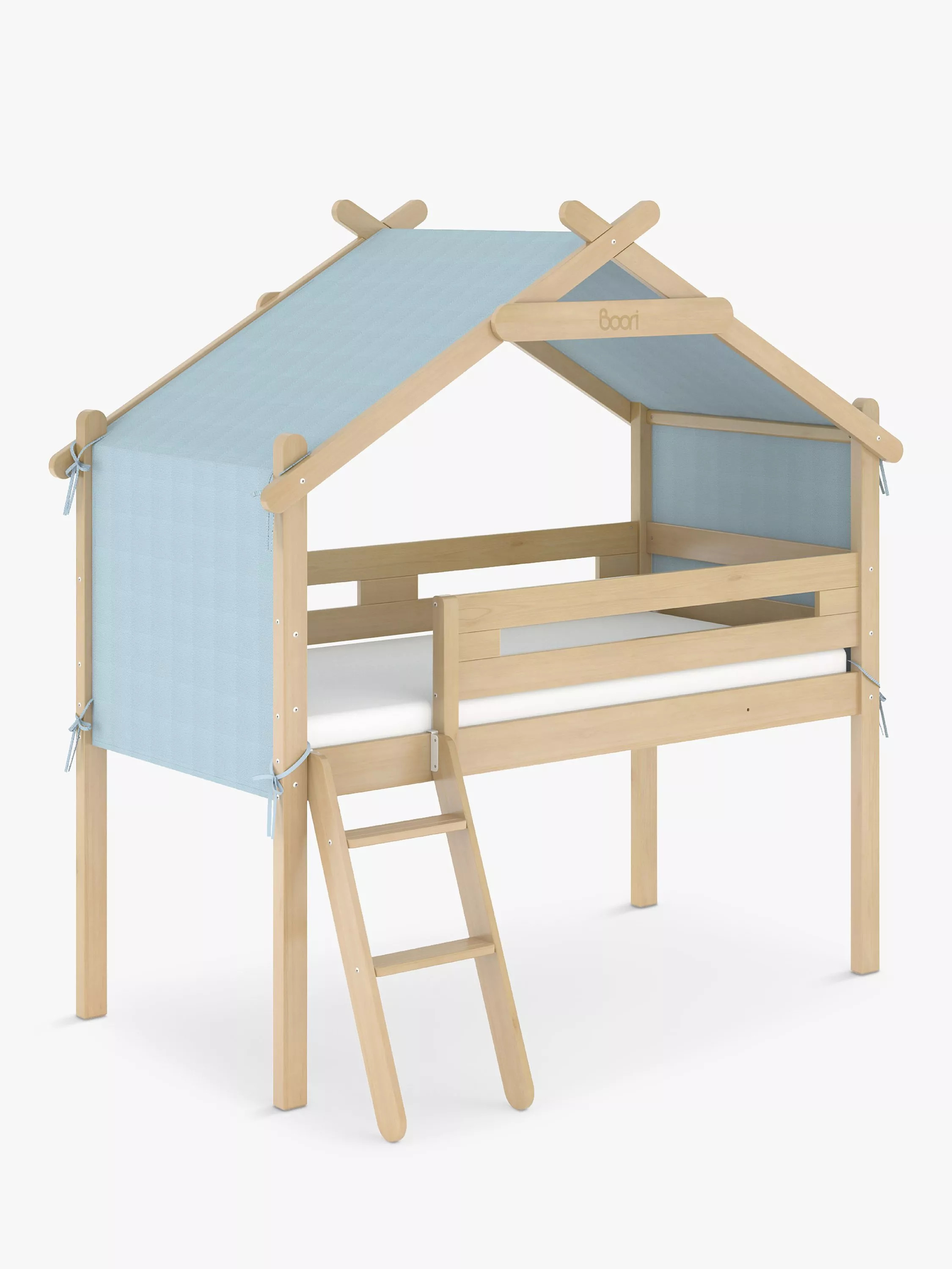 Forest Teepee Loft Single Bedstead with Canopy, Almond/Blueberry | John Lewis (UK)