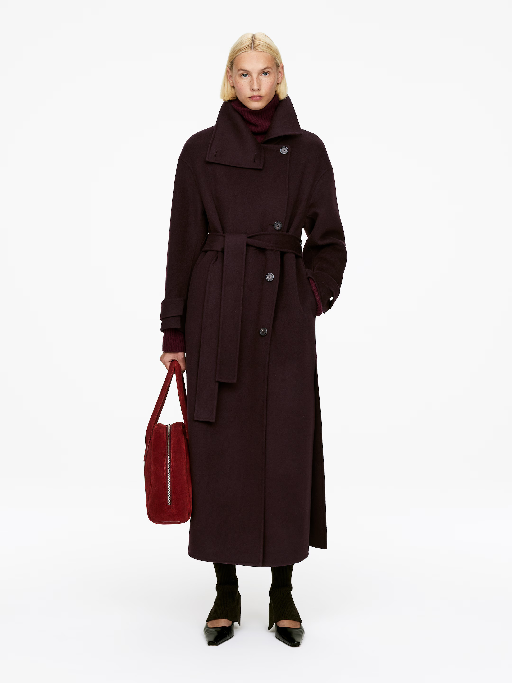 Mantel mit Stehkragen aus Wollmischung | H&M (DE, AT, CH, NL, FI)