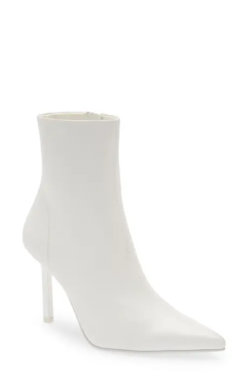 Steve Madden Elysia Pointed Toe Bootie in White Leather at Nordstrom, Size 8 | Nordstrom