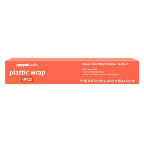 Amazon Basics Plastic Wrap, 200 Sq Ft, Pack of 1 | Amazon (US)