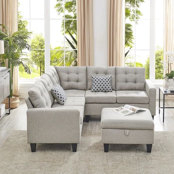 Karg 81" Wide Reversible Modular Corner Sectional with Ottoman | Wayfair North America