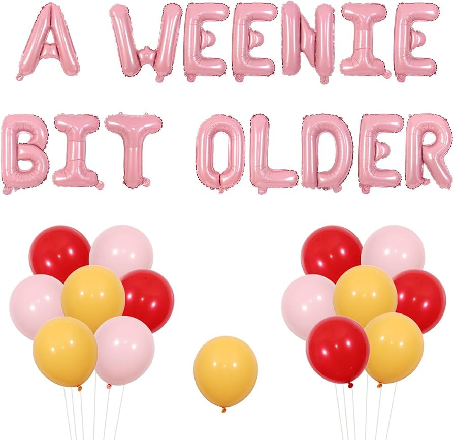 A Weenie Bit Older Birthday Decorations for Women Pink a Weenie Bit Older Banner Weenies and Tini... | Amazon (US)
