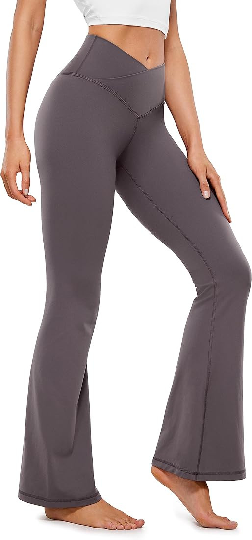 Butterluxe Crossover Flare Leggings for Women 31" - High Waist V Cross Bootcut Bell Bottoms Tummy... | Amazon (US)