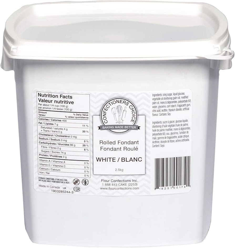 Confectioners Choice White Rolled Fondant. 2.5 kg | Amazon (CA)